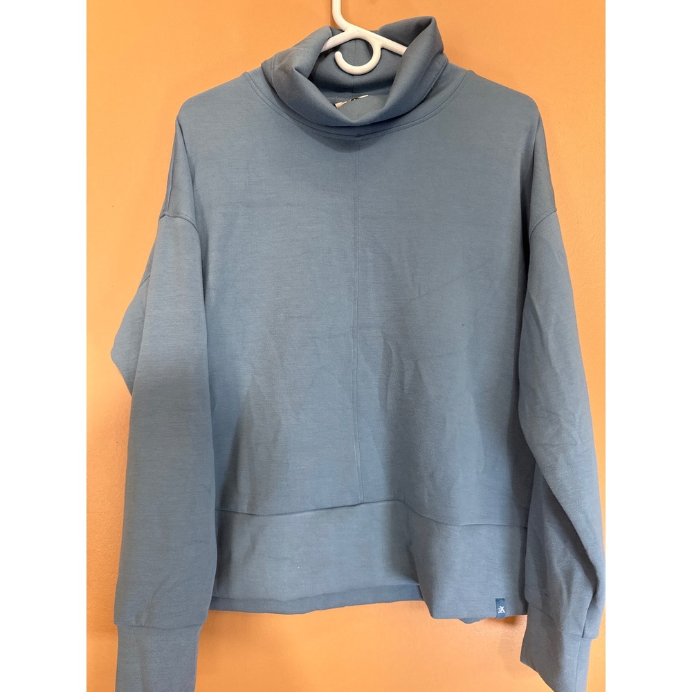 Zeroxposur Mens Blue Cowl Neck Long Sleeve Pullover Sweatshirt Size Medium